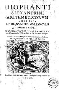 Édition de 1670 des Arithmétiques de Diophante d'Alexandrie