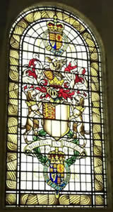 Armes de la Royal Society de Londres sur un vitrail
